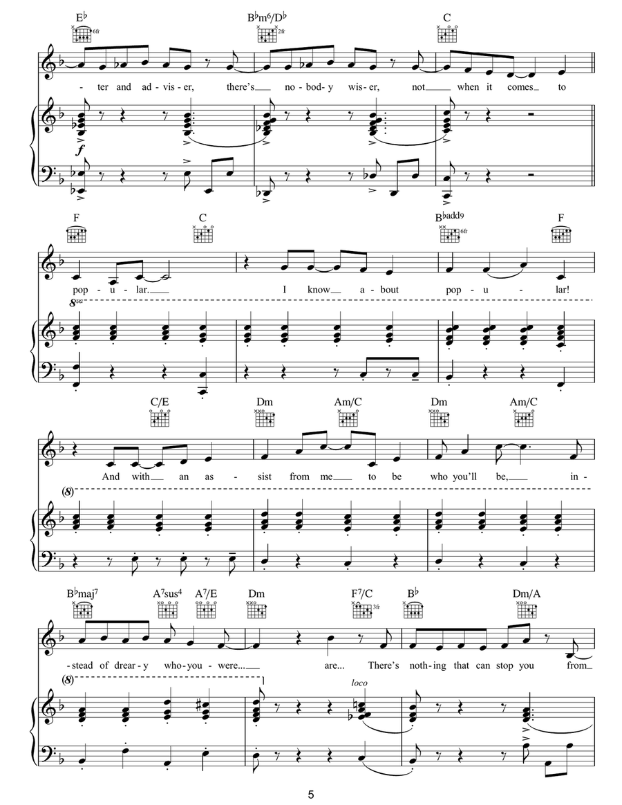 Popular (from Wicked) Popular (from Wicked) Guitar scores gallery preview page 5