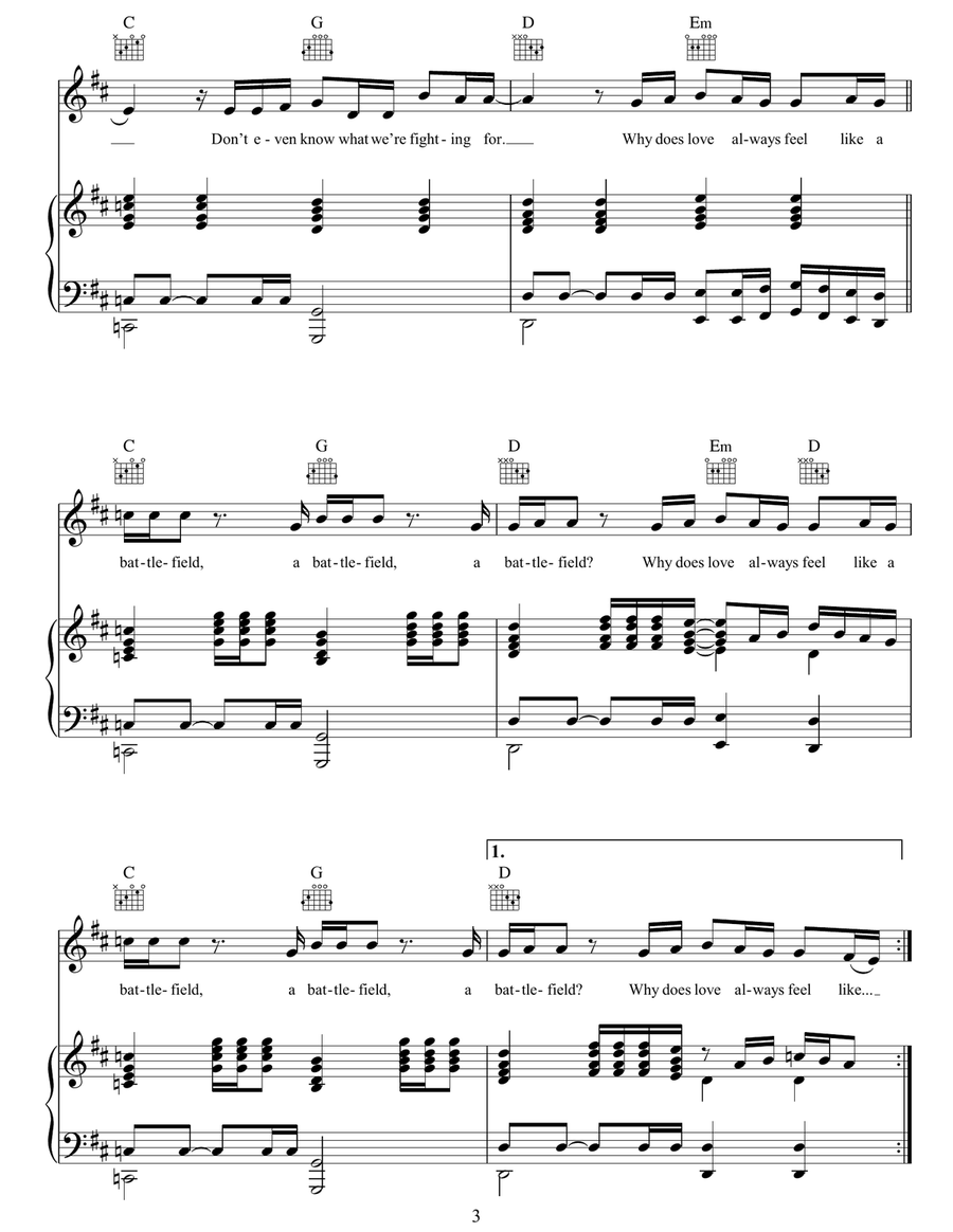 Battlefield Battlefield Acoustic Guitar scores gallery preview page 3