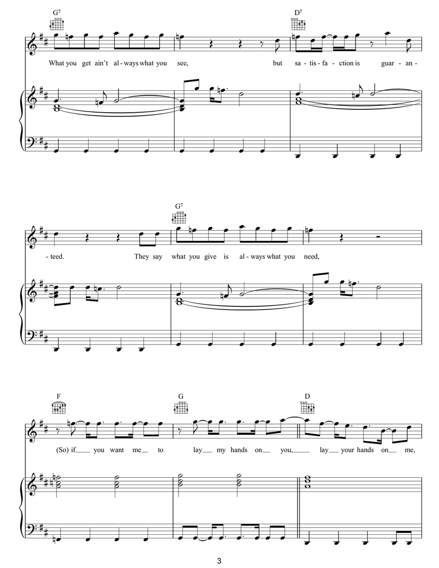 Lay Your Hands On Me Lay Your Hands On Me Piano, Vocal, Guitar scores gallery preview page 3