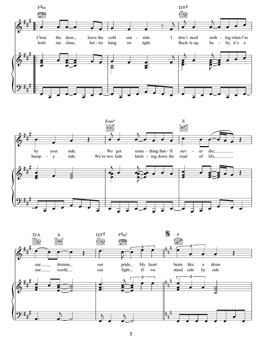 Born To Be My Baby Born To Be My Baby Piano, Vocal, Guitar scores gallery preview page 3