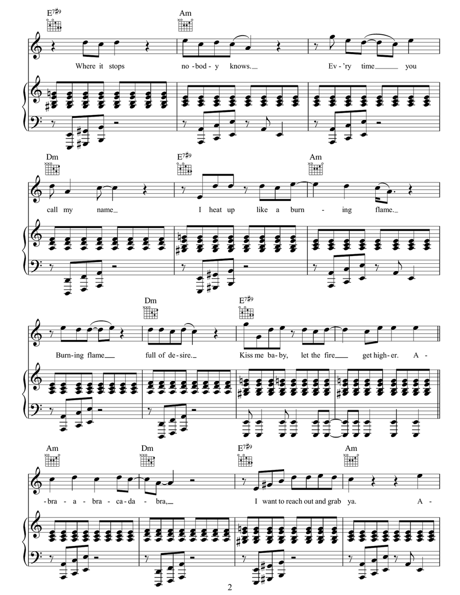 Abracadabra Abracadabra Piano, Vocal, Guitar scores gallery preview page 2