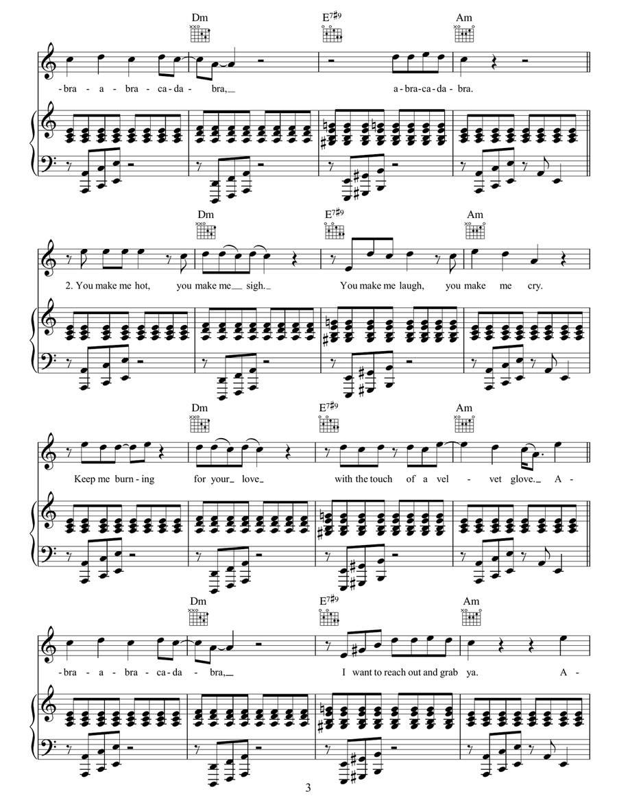 Abracadabra Abracadabra Piano, Vocal, Guitar scores gallery preview page 3
