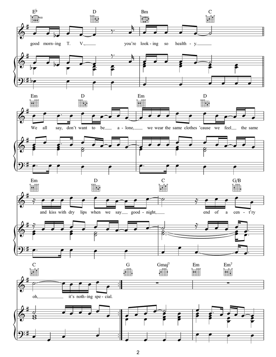 End Of A Century End Of A Century Piano, Vocal, Guitar scores gallery preview page 2