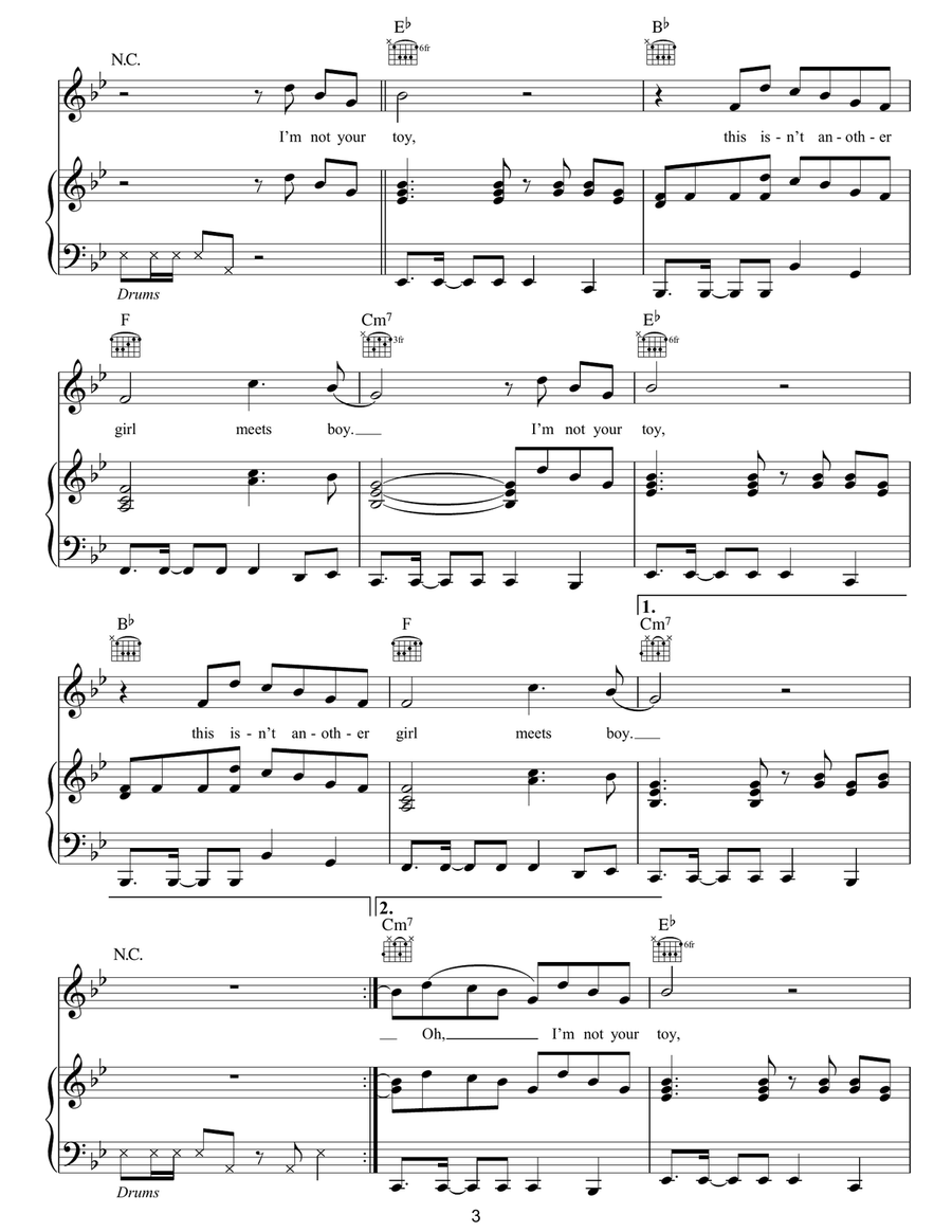I'm Not Your Toy Acoustic Guitar scores gallery preview page 3
