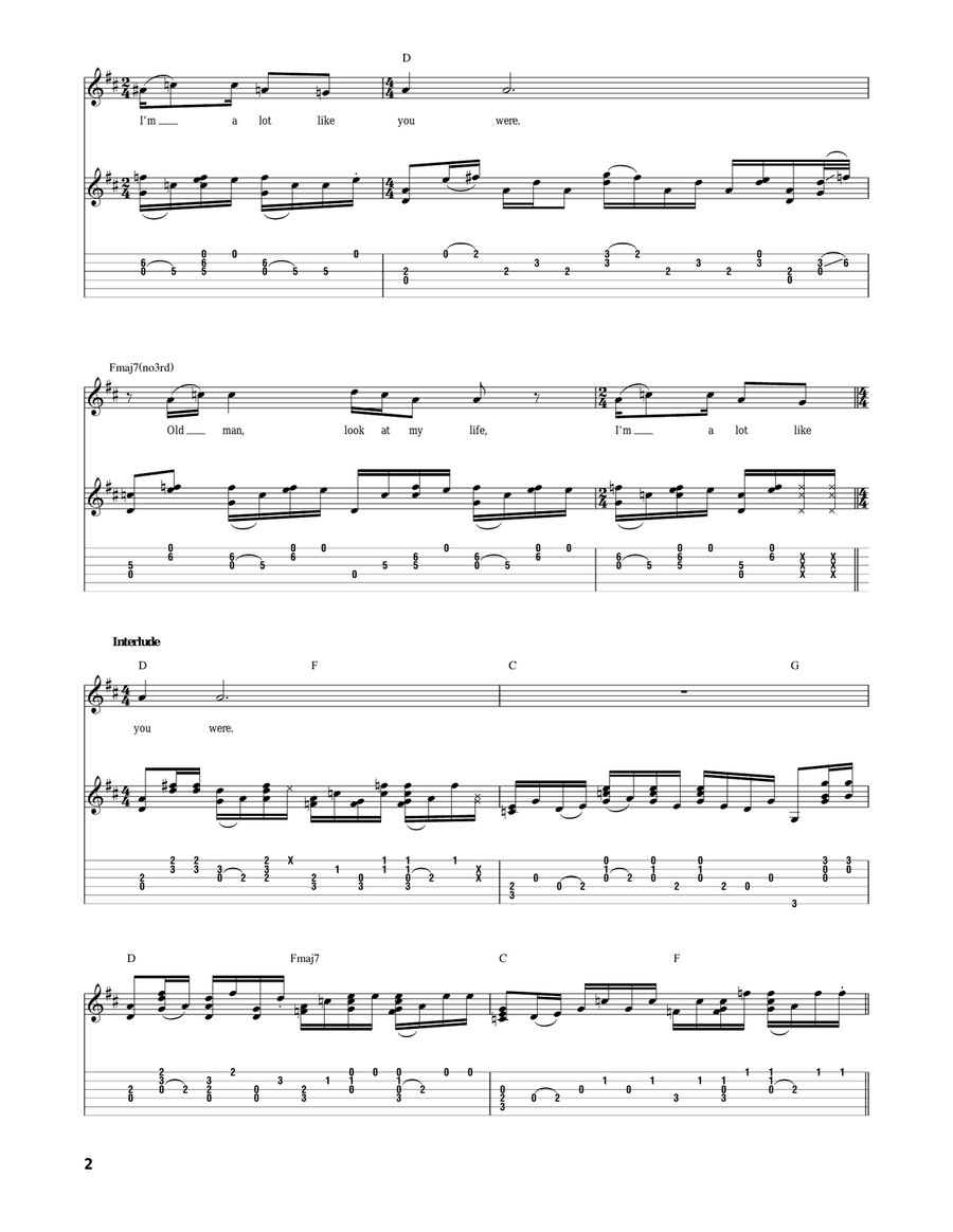 Old Man Old Man Acoustic Guitar scores gallery preview page 2