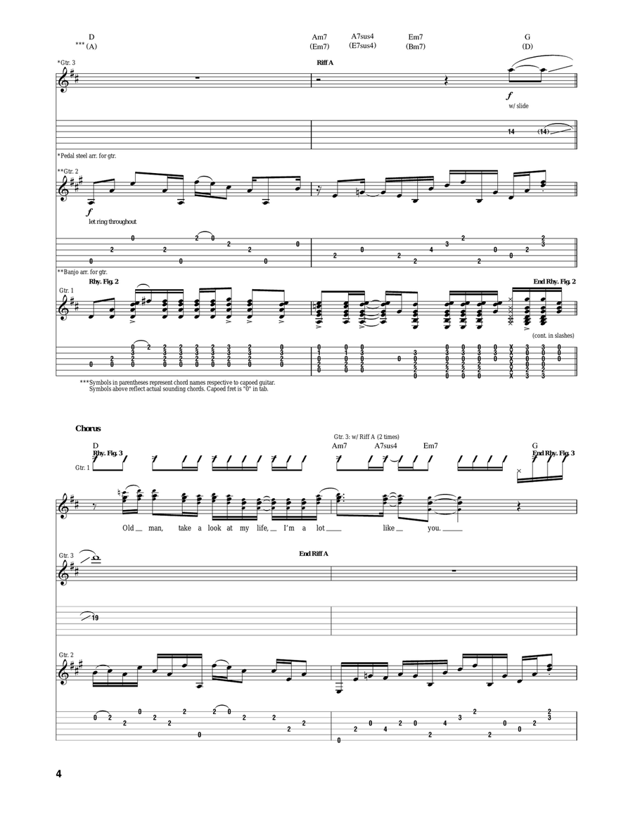 Old Man Old Man Acoustic Guitar scores gallery preview page 4