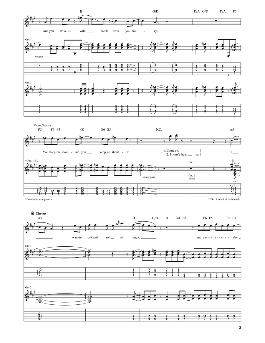 Rock And Roll All Nite Rock And Roll All Nite Acoustic Guitar scores gallery preview page 3