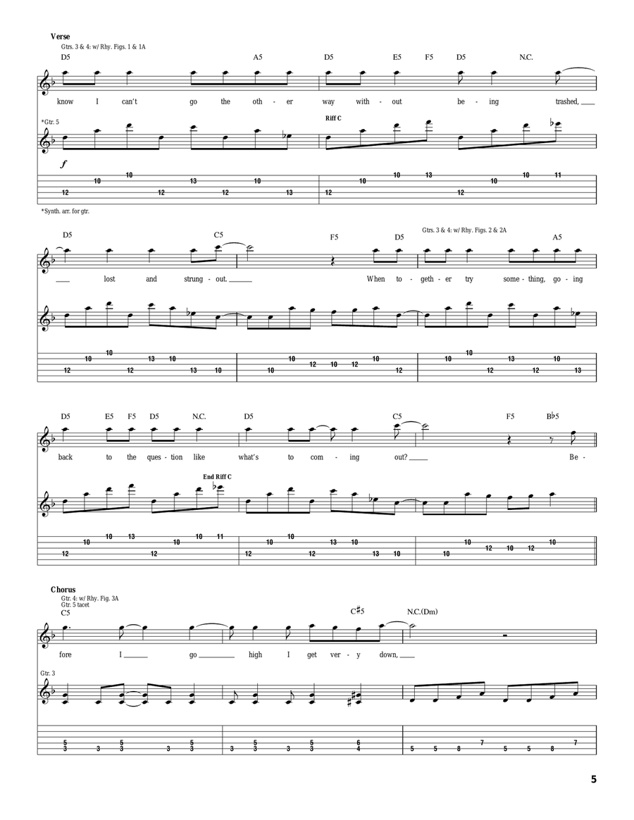 Trashed, Lost & Strungout Acoustic Guitar scores gallery preview page 5