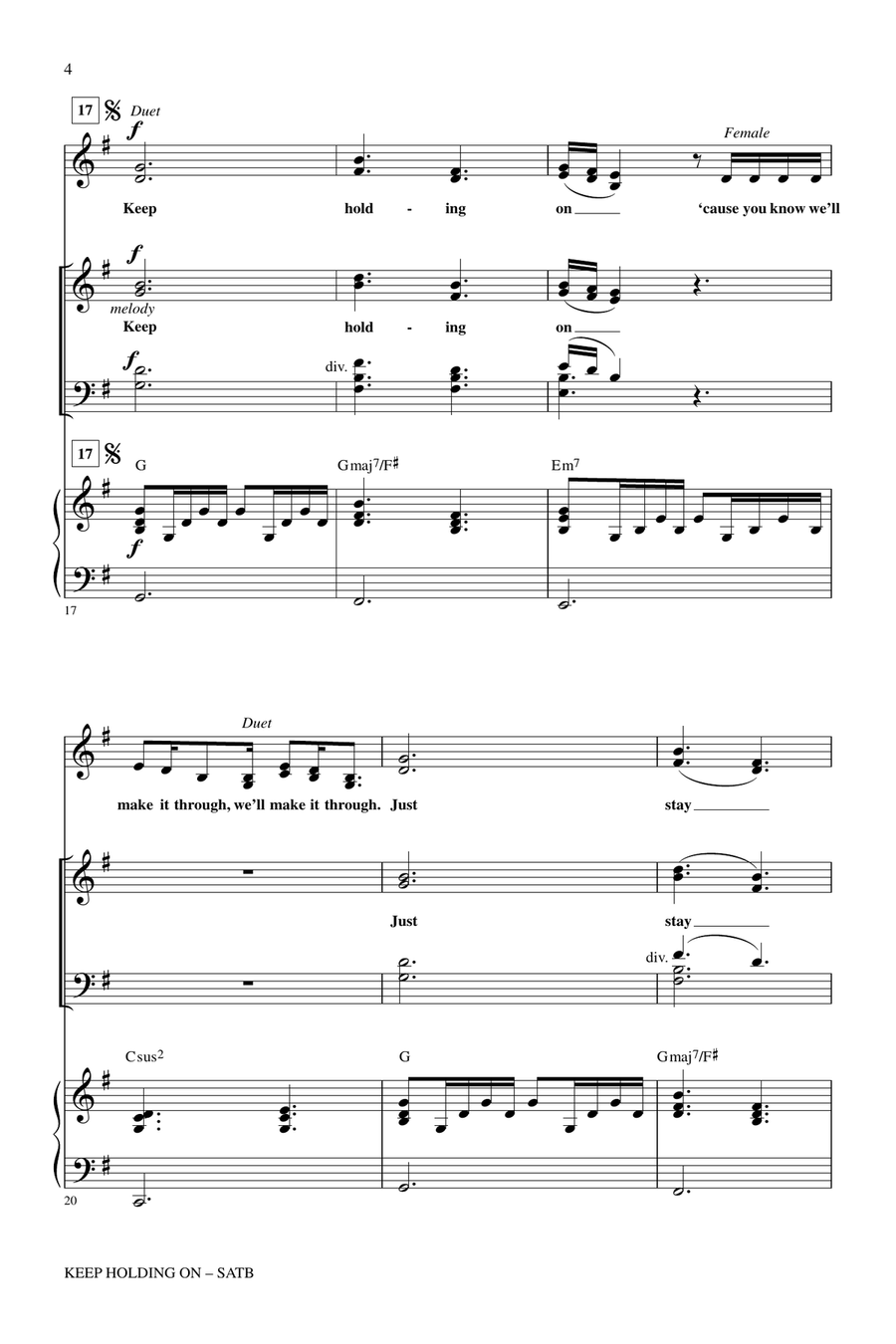Keep Holding On Keep Holding On 4-Part scores gallery preview page 3