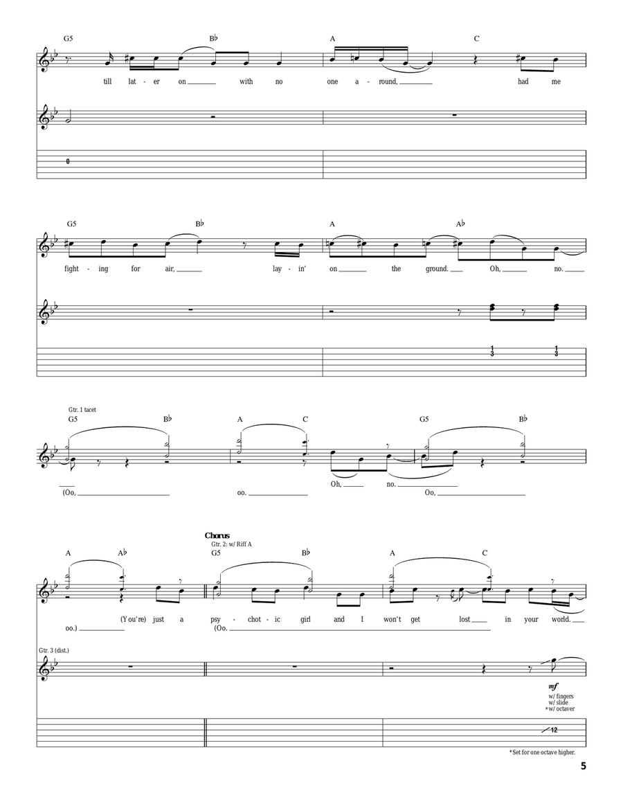 Psychotic Girl Psychotic Girl Acoustic Guitar scores gallery preview page 5