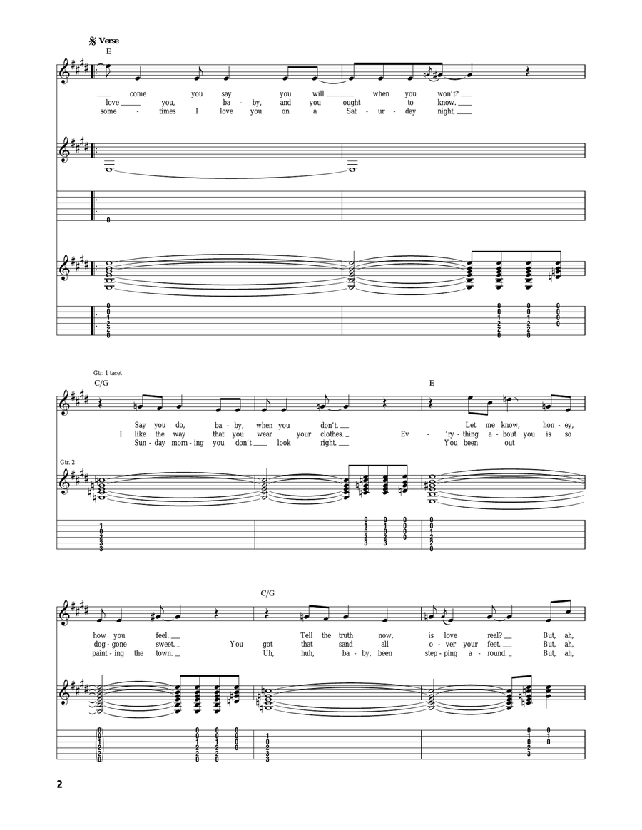 Honey Don't Honey Don't Acoustic Guitar scores gallery preview page 2