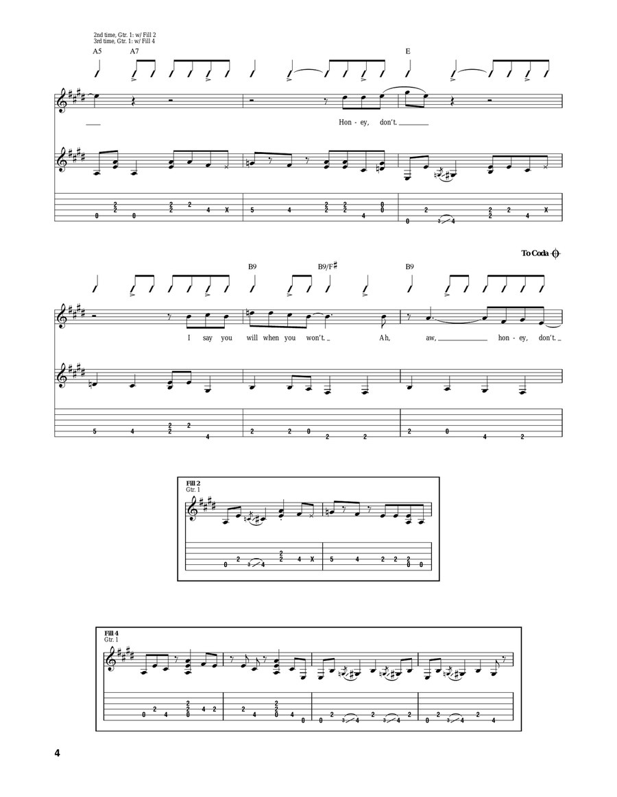 Honey Don't Honey Don't Acoustic Guitar scores gallery preview page 4