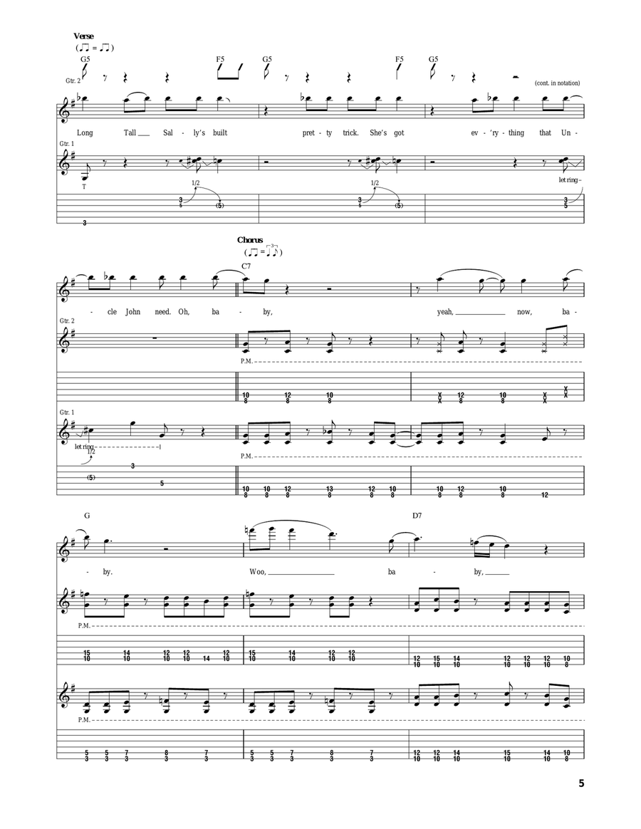 Long Tall Sally Long Tall Sally Acoustic Guitar scores gallery preview page 5