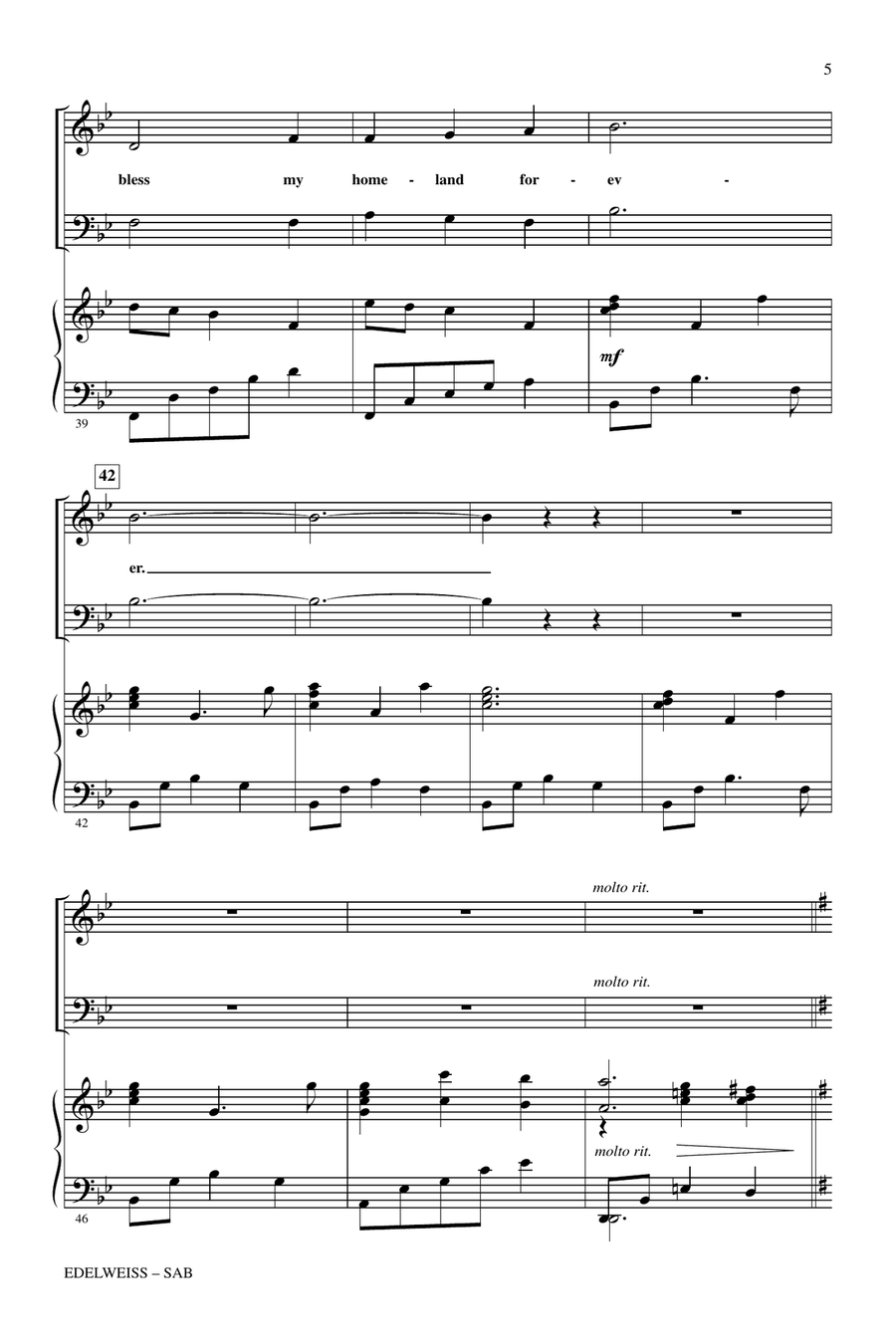 Edelweiss (from The Sound Of Music) 3-Part scores gallery preview page 4