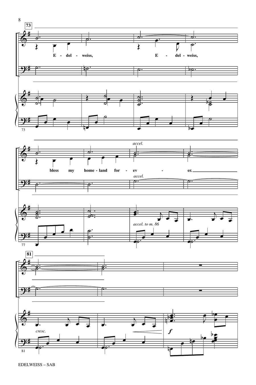 Edelweiss (from The Sound Of Music) 3-Part scores gallery preview page 7