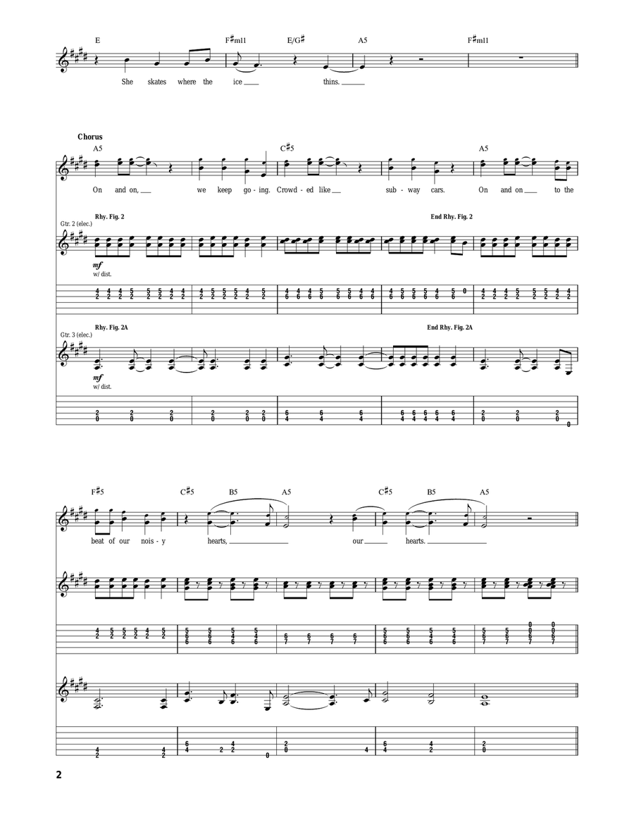To The Beat Of Our Noisy Hearts Acoustic Guitar scores gallery preview page 2