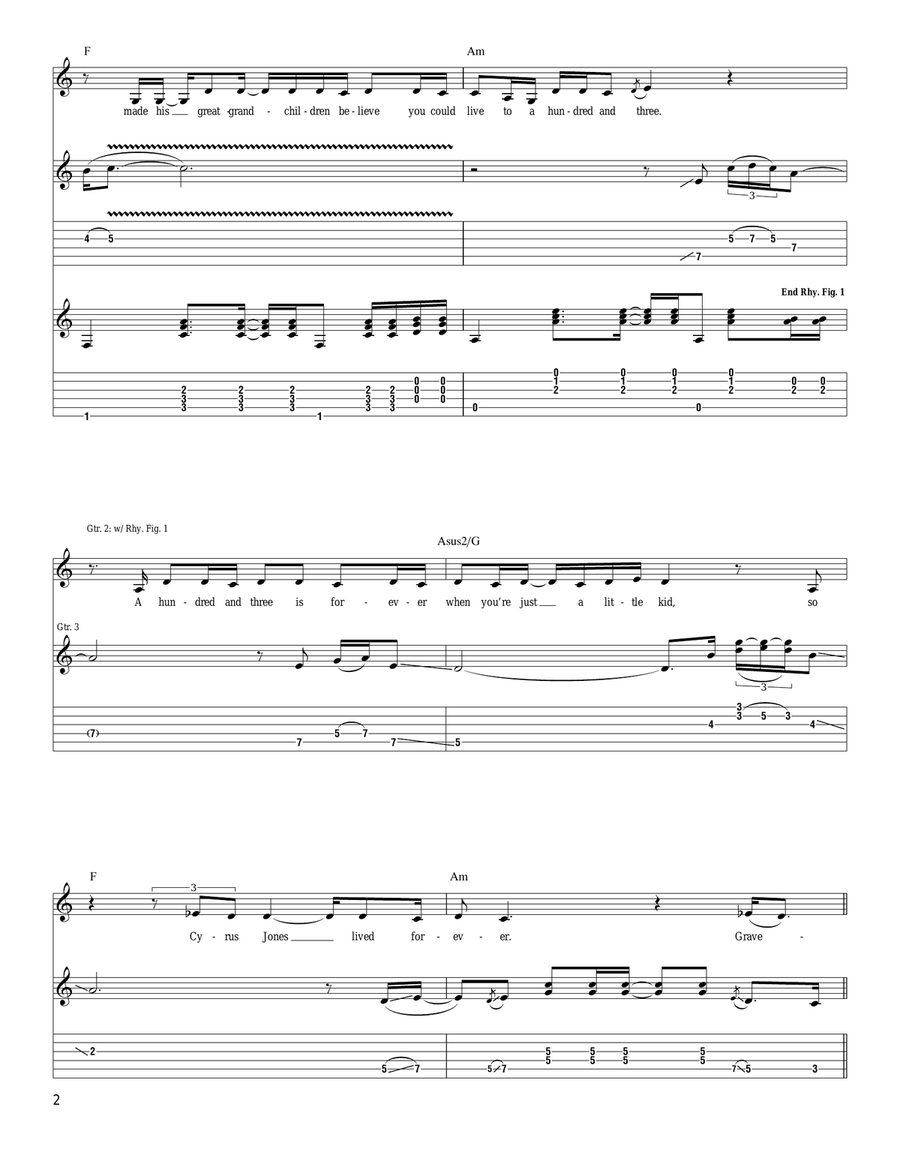 Gravedigger Gravedigger Acoustic Guitar scores gallery preview page 2