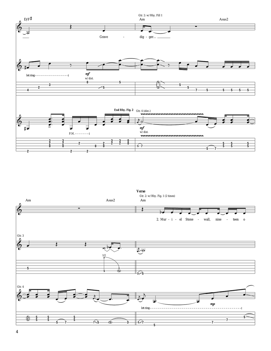 Gravedigger Gravedigger Acoustic Guitar scores gallery preview page 4