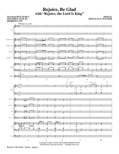 Rejoice, Be Glad! (with Rejoice, The Lord Is King) - Full Score