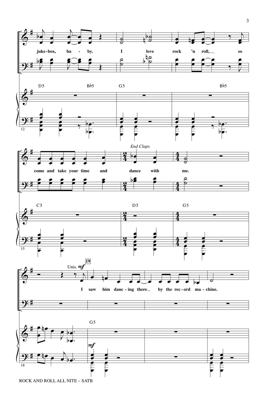 Rock And Roll All Nite (A Salute to The Heroes Of Rock) 4-Part scores gallery preview page 2
