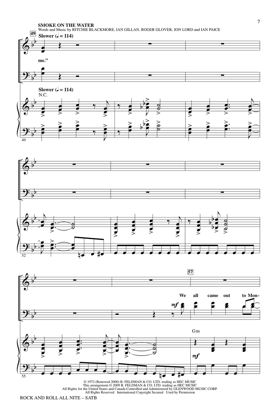 Rock And Roll All Nite (A Salute to The Heroes Of Rock) 4-Part scores gallery preview page 6