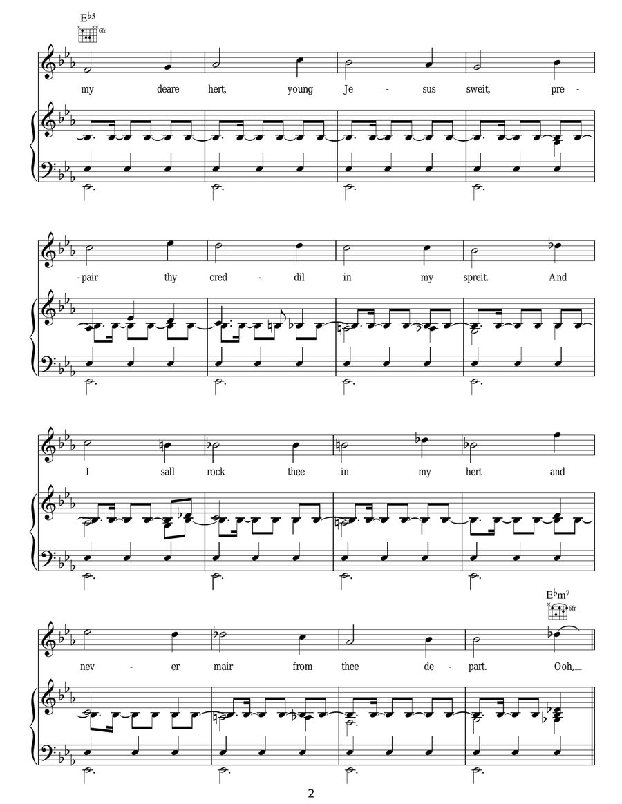 Balulalow Balulalow Piano, Vocal, Guitar scores gallery preview page 2