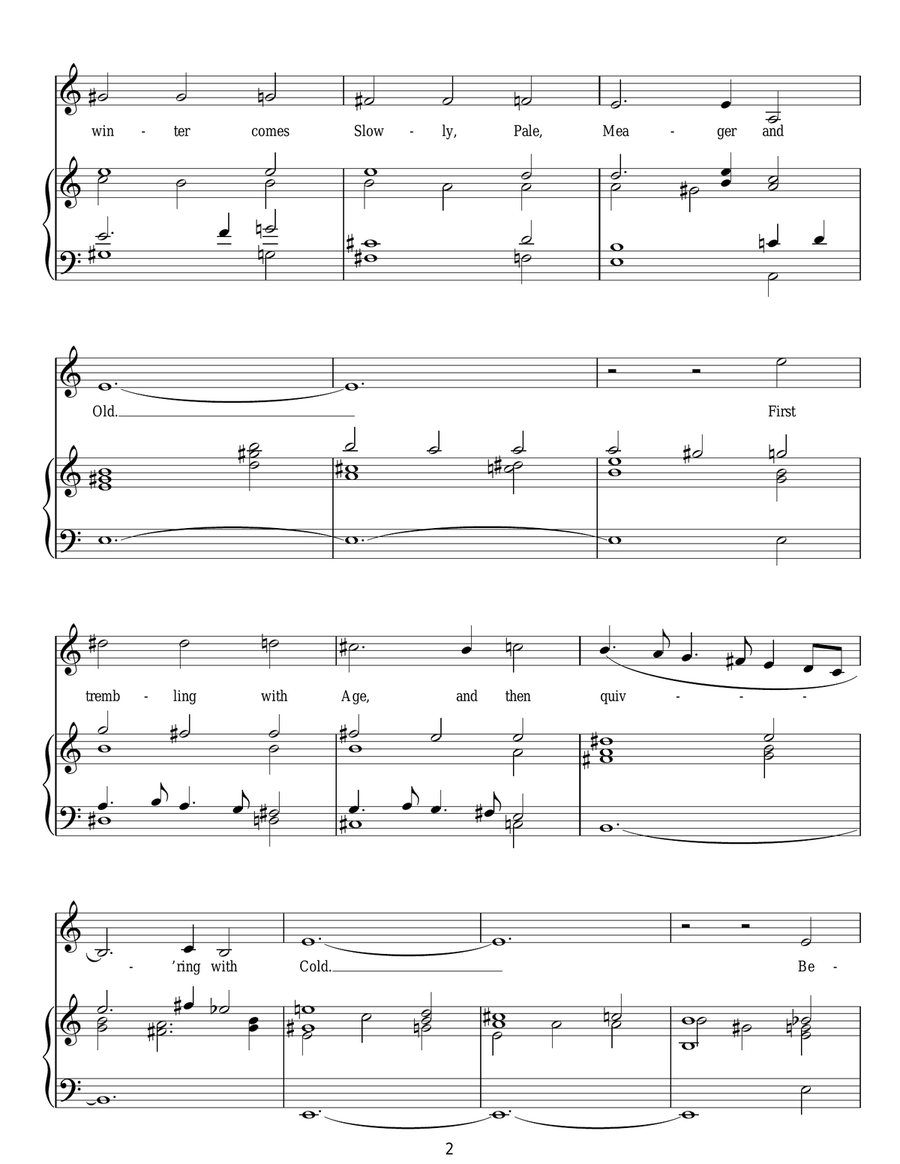Now Winter Comes Slowly Now Winter Comes Slowly Piano, Vocal, Guitar scores gallery preview page 2