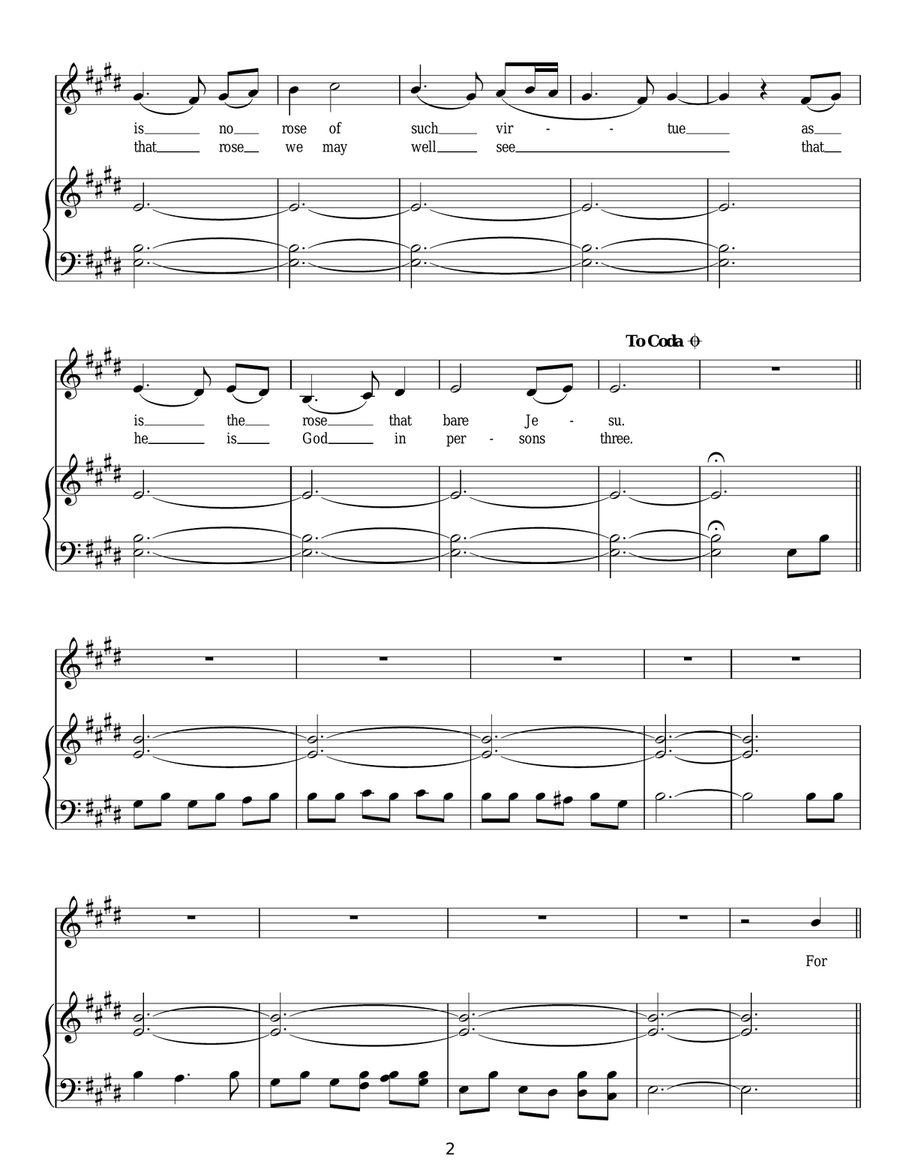 There Is No Rose Of Such Virtue Piano, Vocal, Guitar scores gallery preview page 2