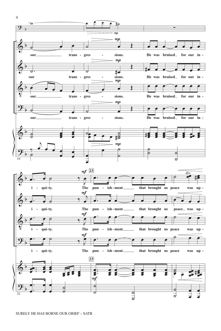 Surely He Has Borne Our Grief 4-Part scores gallery preview page 3