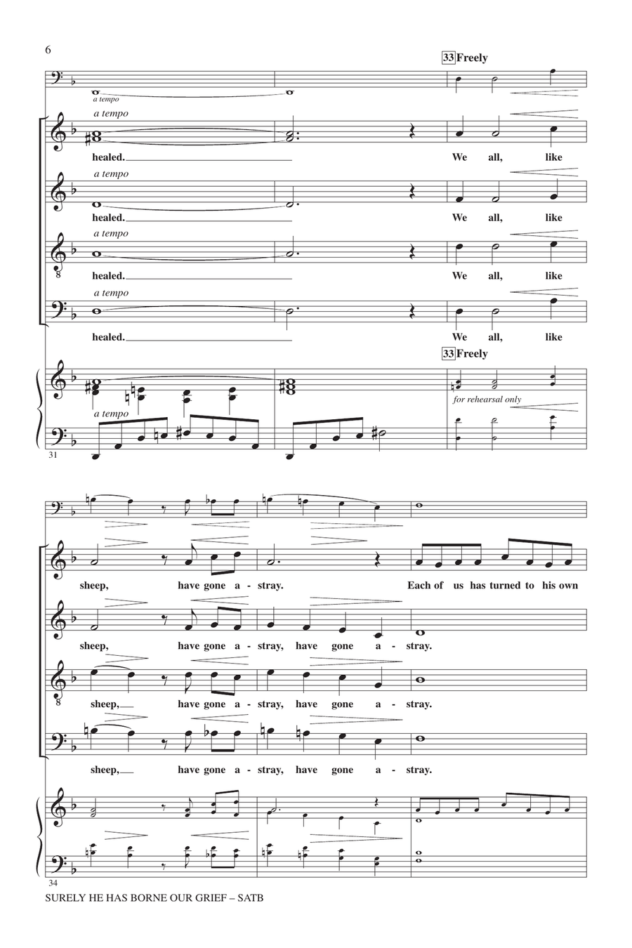 Surely He Has Borne Our Grief 4-Part scores gallery preview page 5