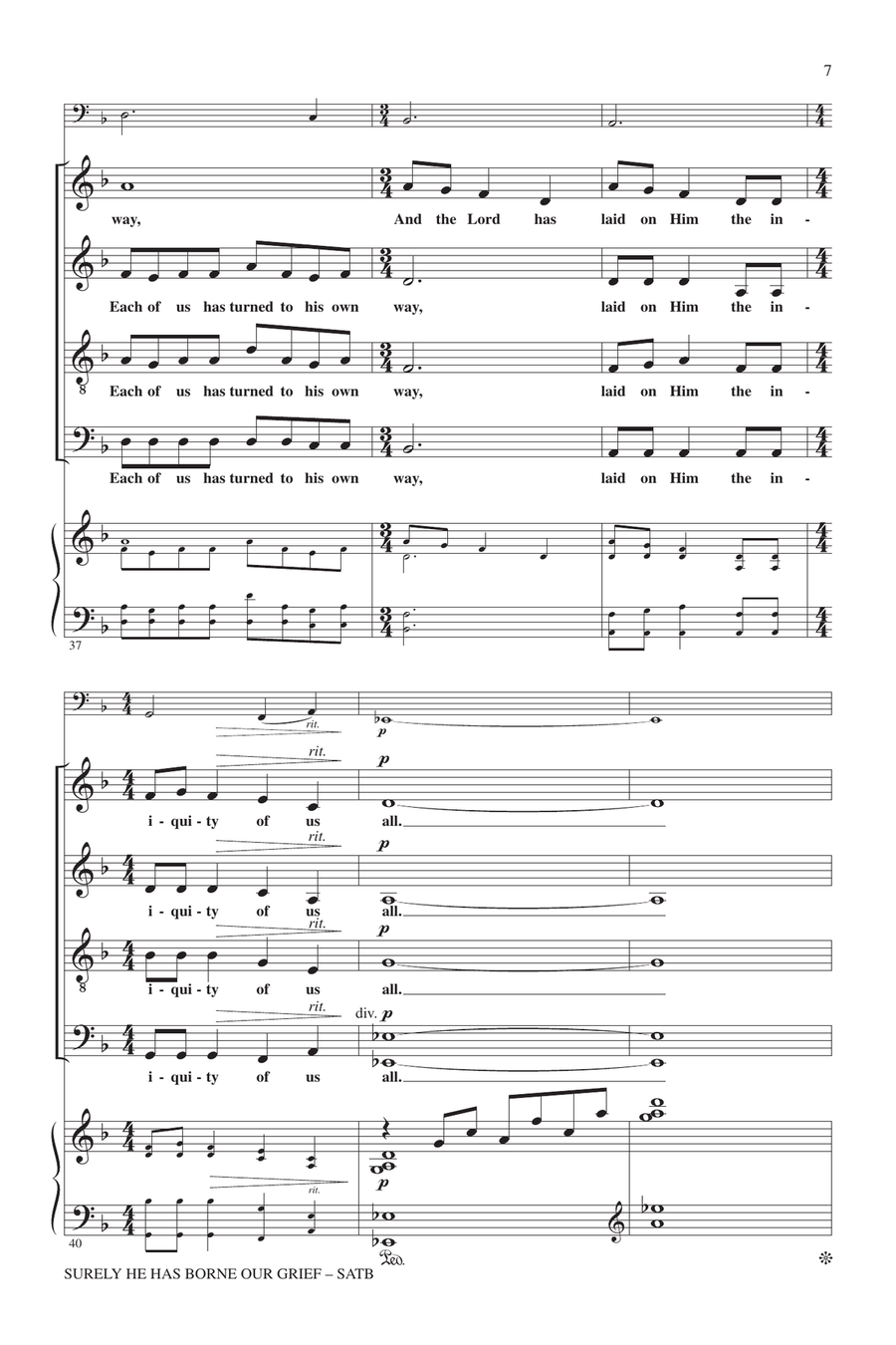 Surely He Has Borne Our Grief 4-Part scores gallery preview page 6