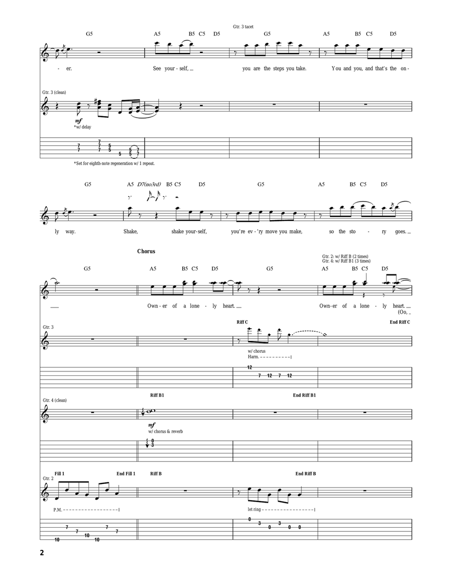 Owner Of A Lonely Heart Owner Of A Lonely Heart Acoustic Guitar scores gallery preview page 2