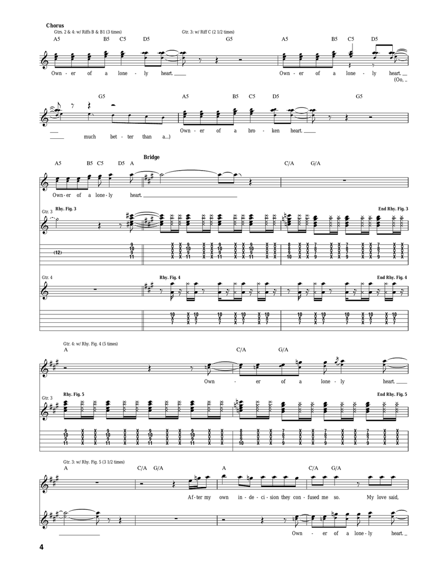 Owner Of A Lonely Heart Owner Of A Lonely Heart Acoustic Guitar scores gallery preview page 4