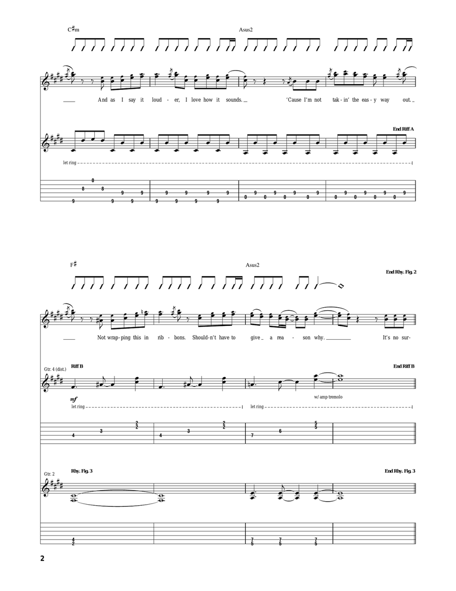 No Surprise No Surprise Acoustic Guitar scores gallery preview page 2