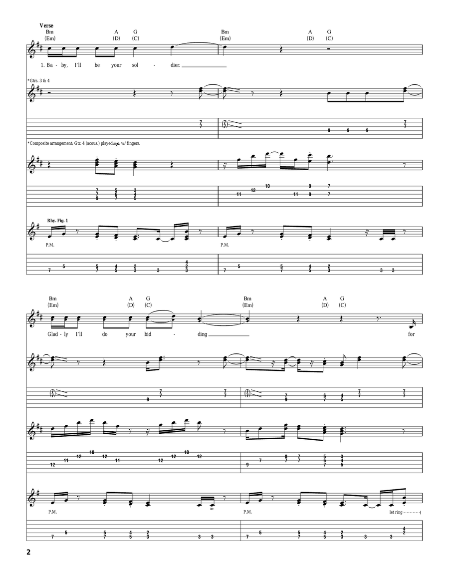 Lying In The Hands Of God Acoustic Guitar scores gallery preview page 2