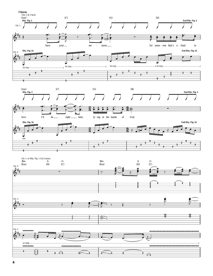 Lying In The Hands Of God Acoustic Guitar scores gallery preview page 4