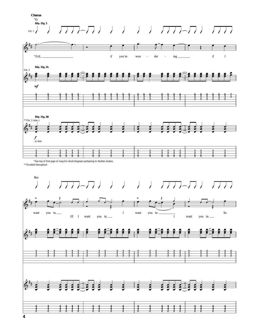 (If You're Wondering If I Want You To) I Want You To Acoustic Guitar scores gallery preview page 4