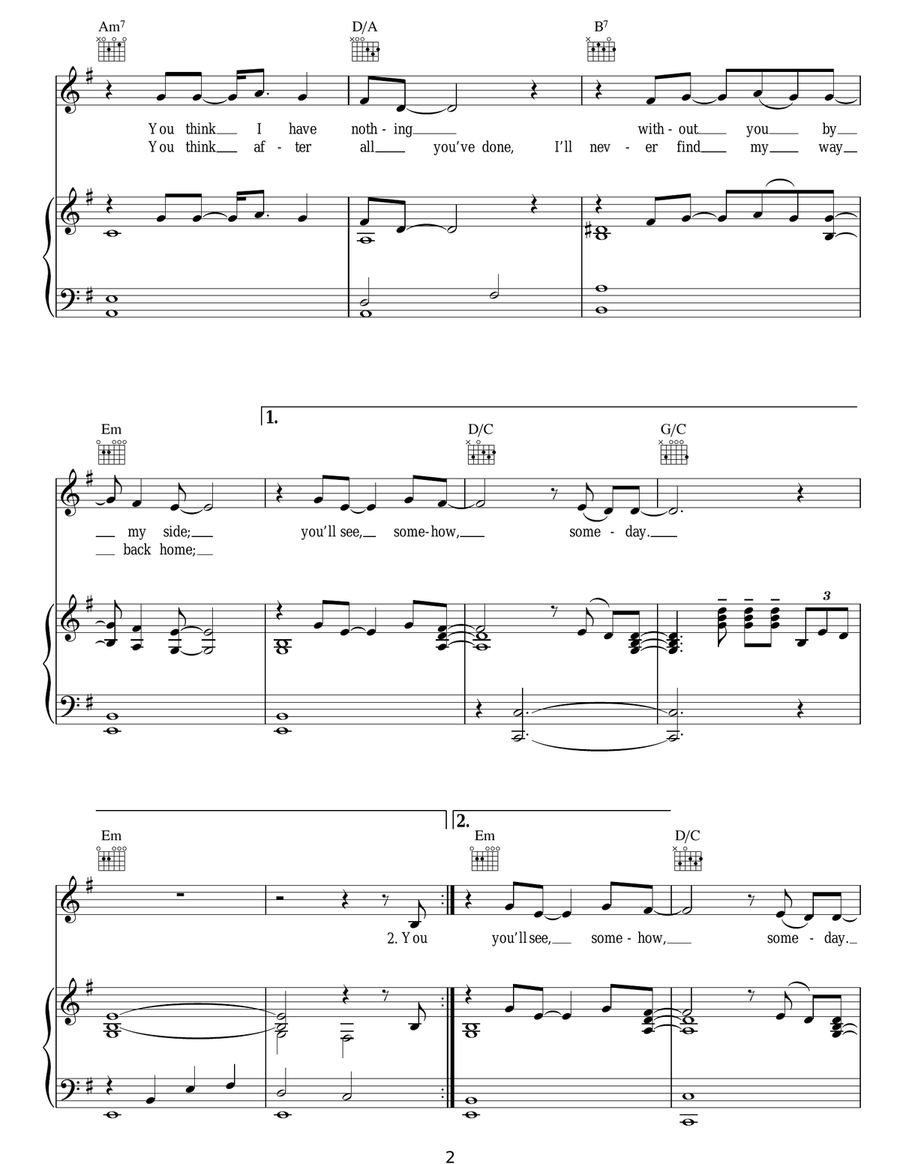 You'll See You'll See Piano, Vocal, Guitar scores gallery preview page 2