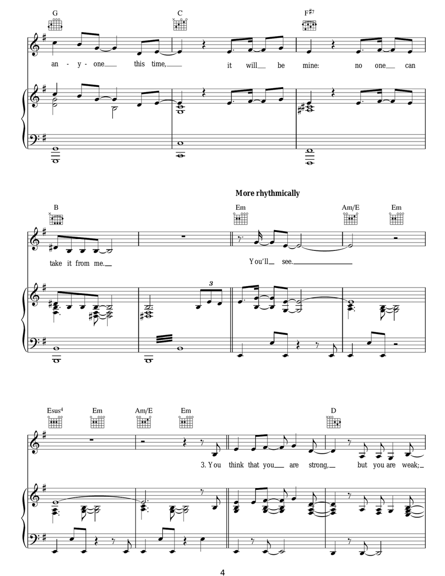 You'll See You'll See Piano, Vocal, Guitar scores gallery preview page 4