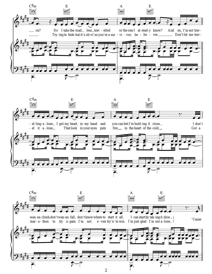 Don't Let Me Down Acoustic Guitar scores gallery preview page 2