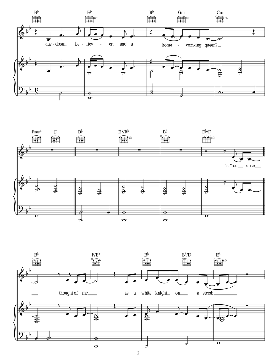Daydream Believer Daydream Believer Piano, Vocal, Guitar scores gallery preview page 3
