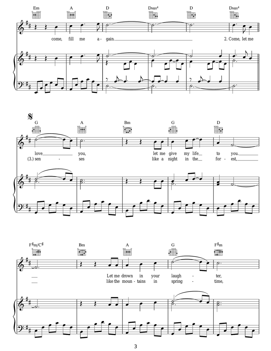 Annie's Song Annie's Song Piano, Vocal, Guitar scores gallery preview page 3