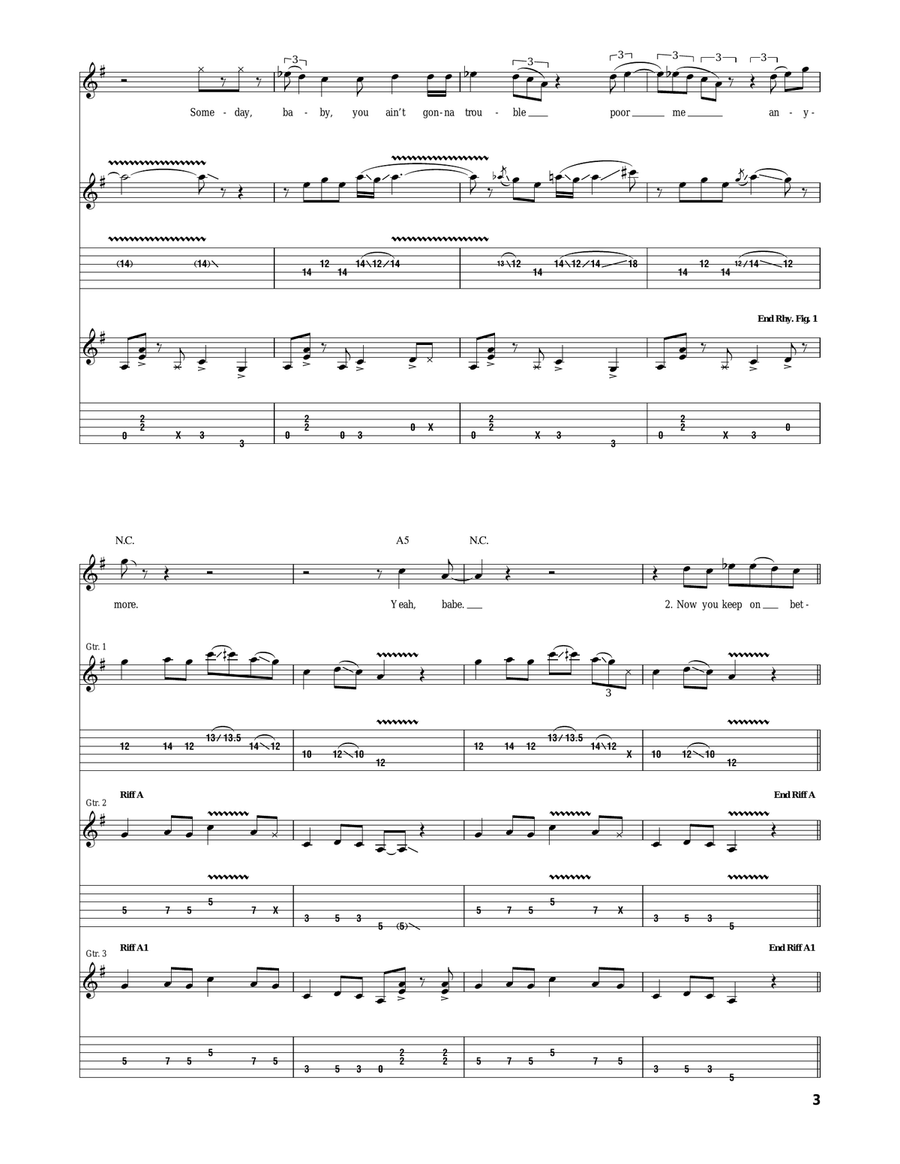 Trouble No More (Someday Baby) Acoustic Guitar scores gallery preview page 3