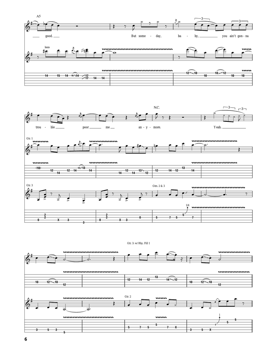 Trouble No More (Someday Baby) Acoustic Guitar scores gallery preview page 6