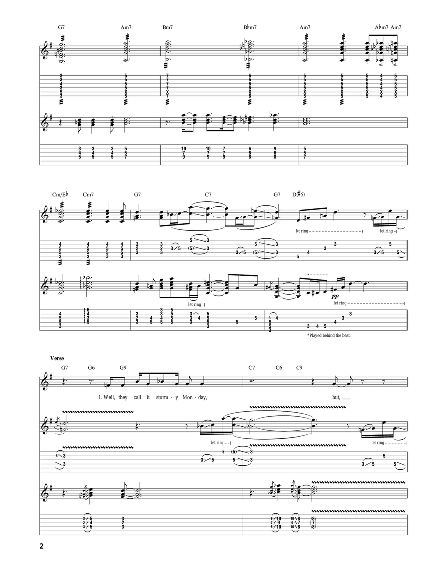 (They Call It) Stormy Monday (Stormy Monday Blues) Acoustic Guitar scores gallery preview page 2