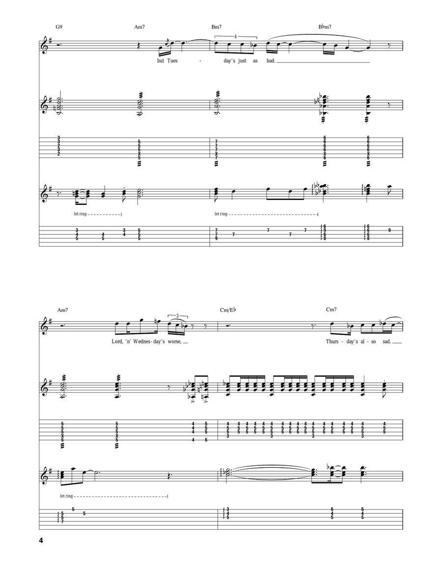 (They Call It) Stormy Monday (Stormy Monday Blues) Acoustic Guitar scores gallery preview page 4