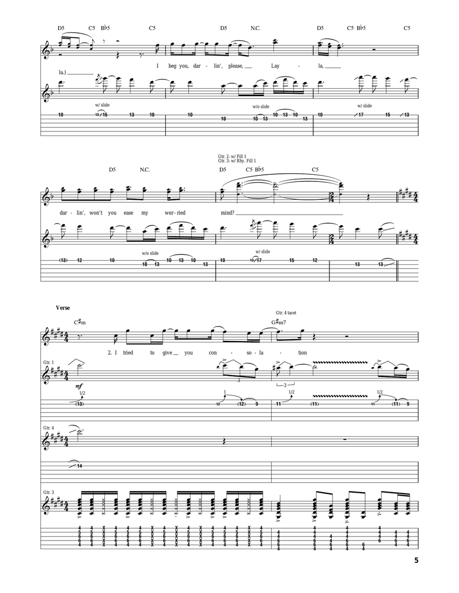 Layla Layla Acoustic Guitar scores gallery preview page 5