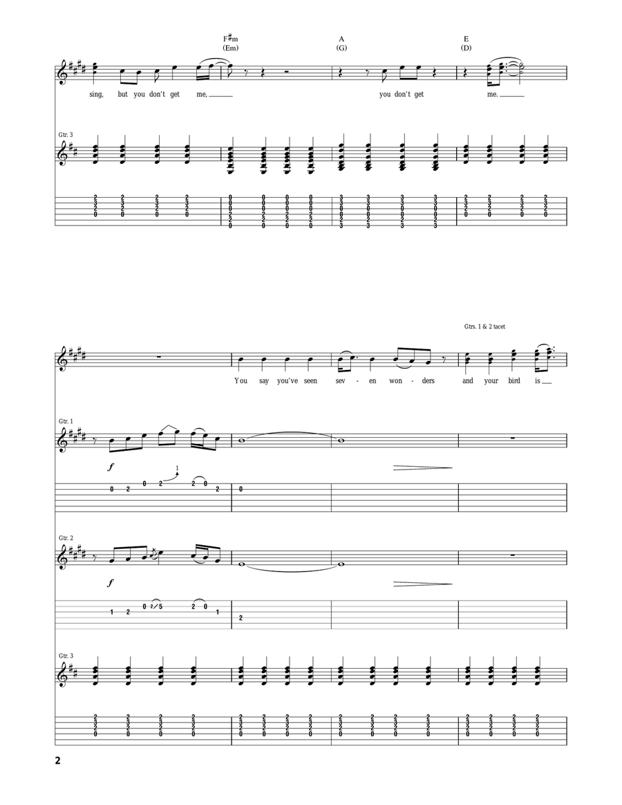 And Your Bird Can Sing Acoustic Guitar scores gallery preview page 2