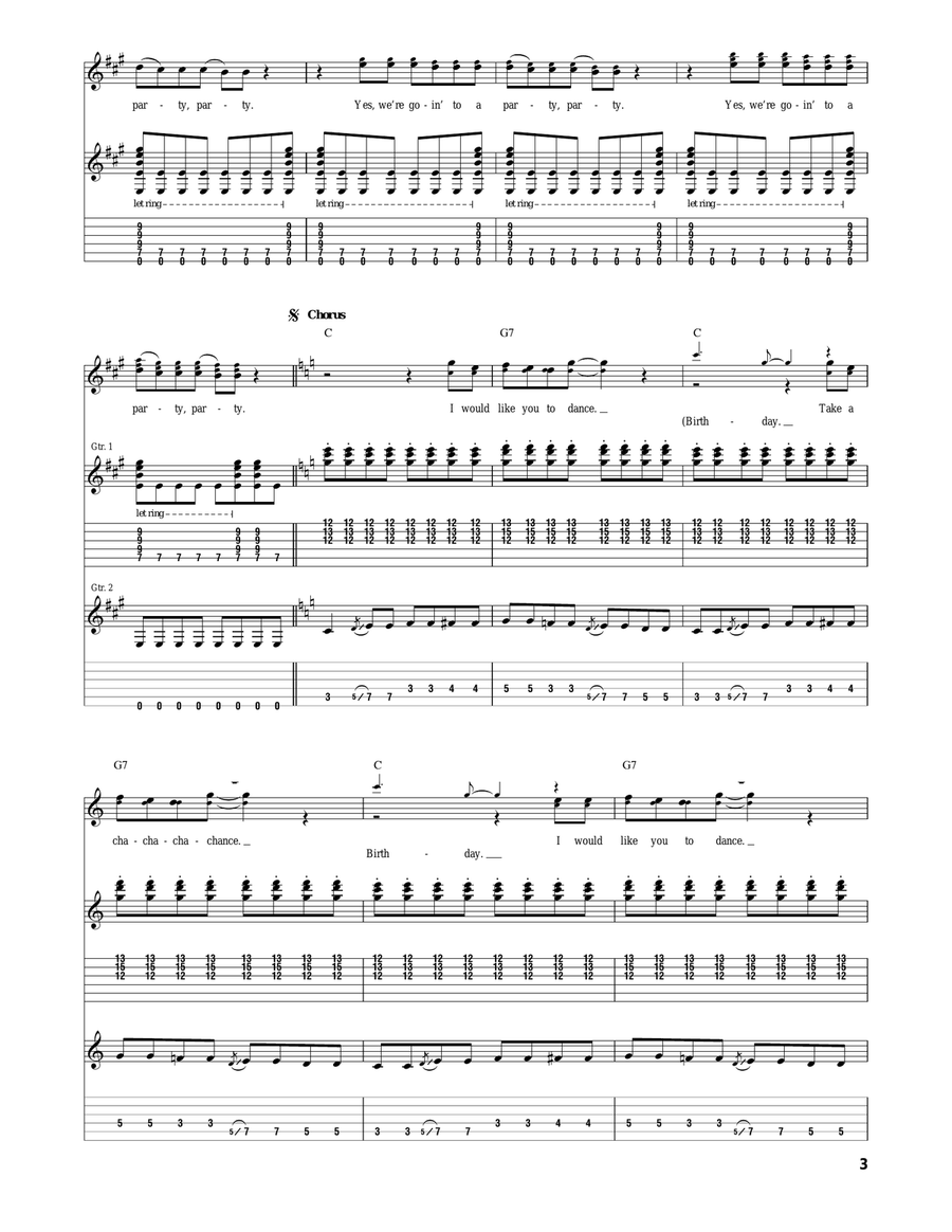 Birthday Birthday Acoustic Guitar scores gallery preview page 3