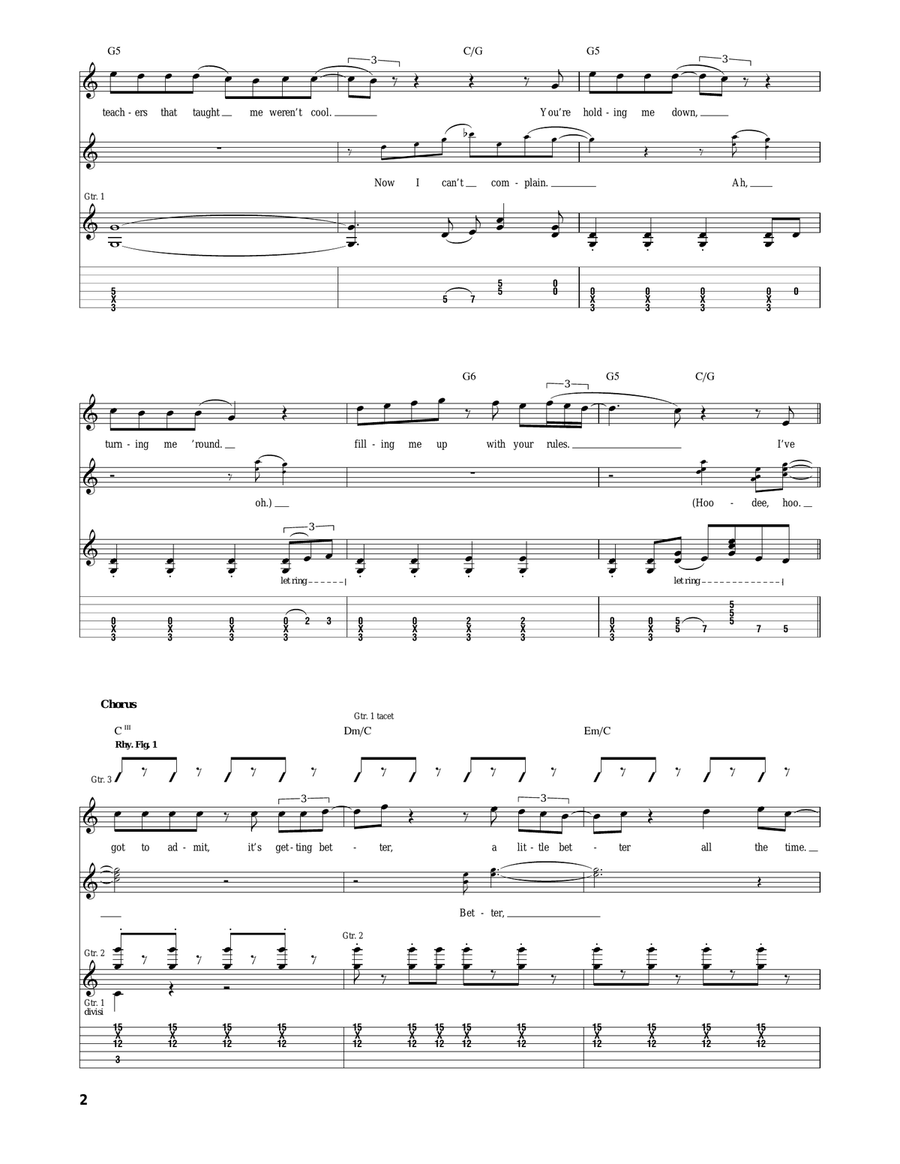 Getting Better Getting Better Acoustic Guitar scores gallery preview page 2